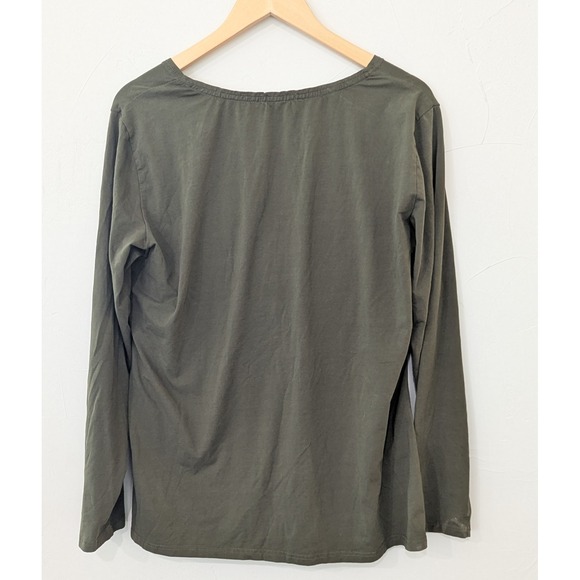 Small Show Women's Nursing Top XXL Long Sleeve Olive Green - Picture 2 of 7